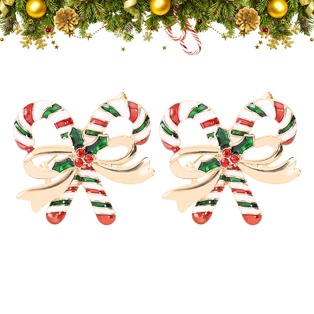 2 Pcs Christmas Brooches Exquisite Charming Unique Boutonnieres Badges Corsage for Holiday Banquet Festival
