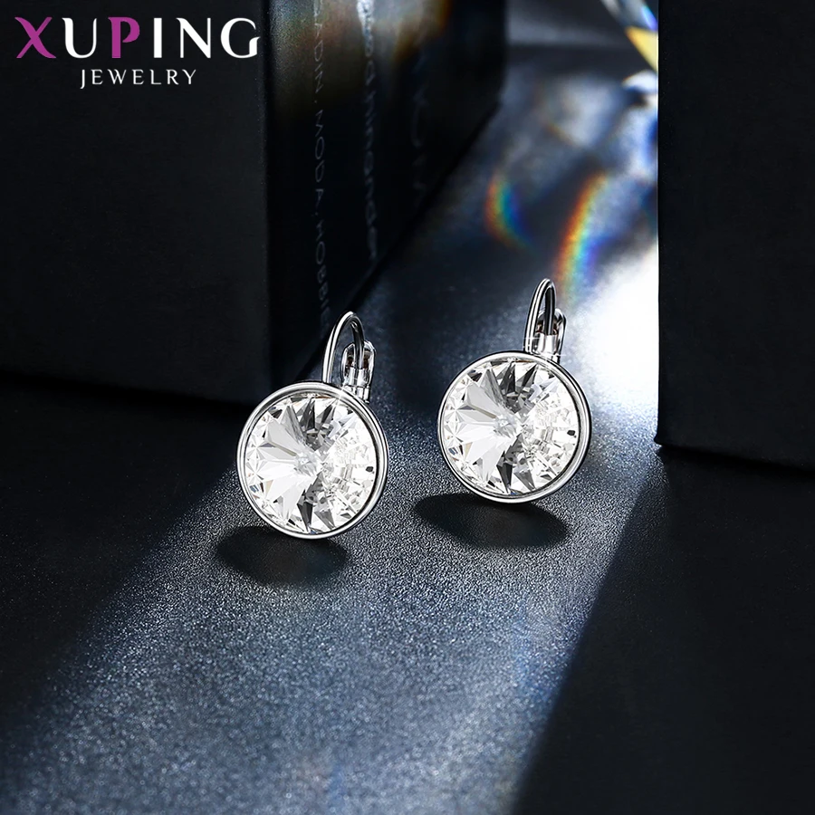 Xuping стильные элегантные блестящие серьги-кольца с кристаллами от Swarovski Подарок на годовщину для женщин девочек M99-20641