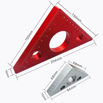 

90 Degree Triangular Ruler Made of Aluminum Alloy for Woodworking Piccolo HG99