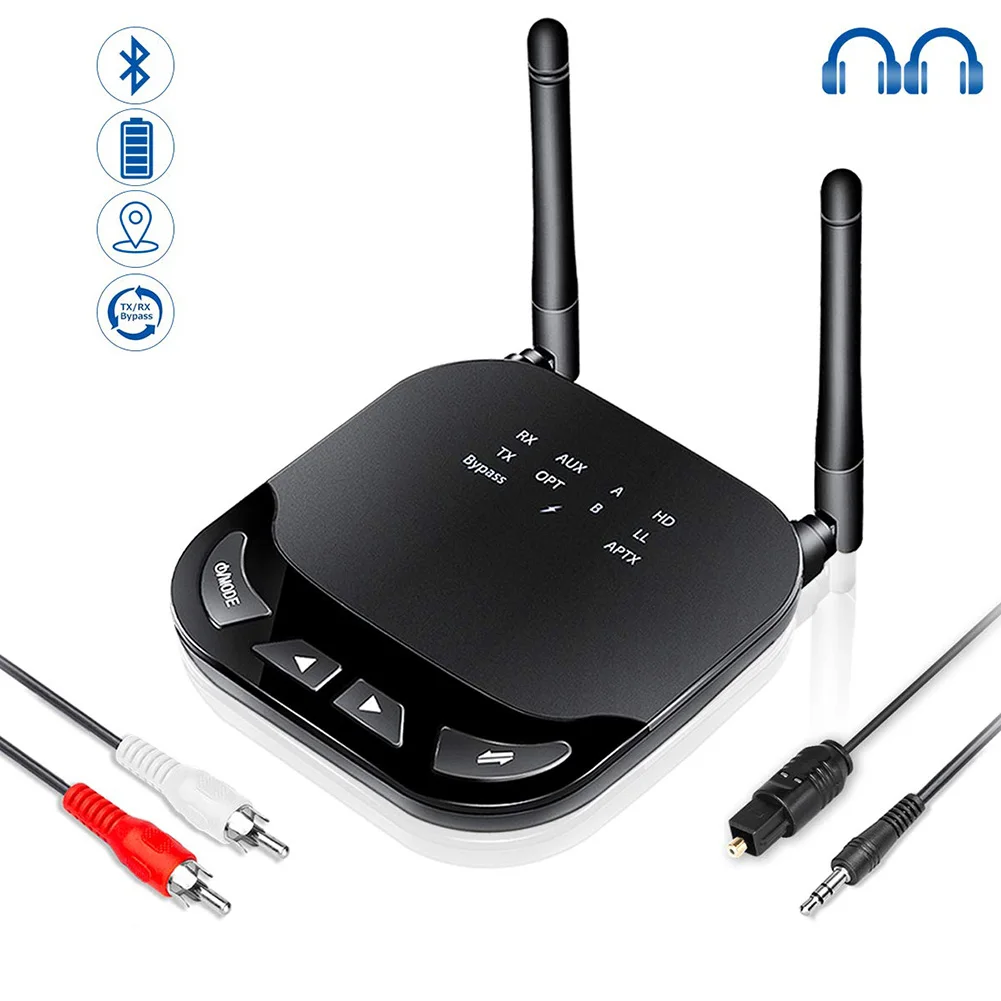 Bluetooth 5,0 передатчик приемник 3 в 1 AptX низкая задержка HD ТВ автомобильный ПК аудио беспроводной адаптер 3,5 мм, AUX, разъем