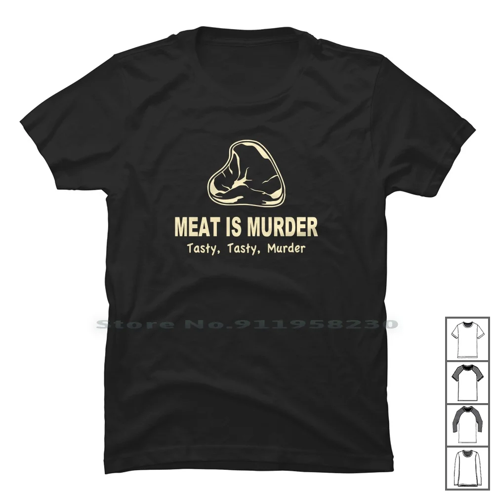 Meat Is Murder Tasty Tasty Murder T Shirt 100 Cotton Religion Cartoon