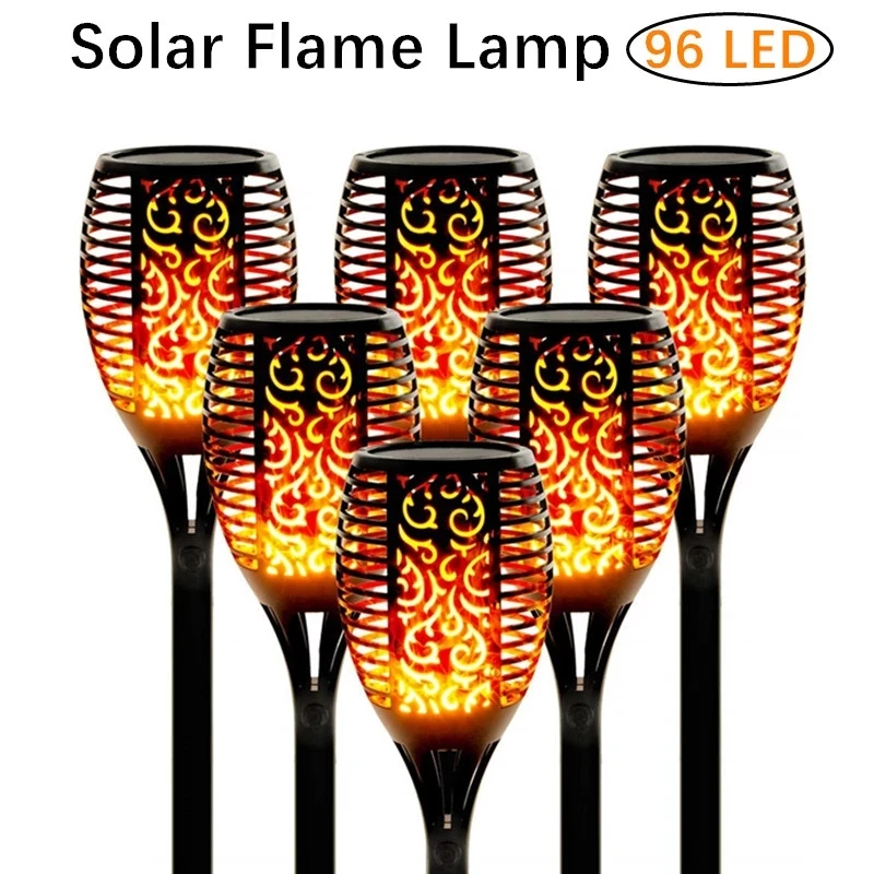 

LED Solar Flame Lights Outdoor IP65 Waterproof Led Solar Garden Light Flickering Flame Torches Lamp for Courtyard Garden Balcony