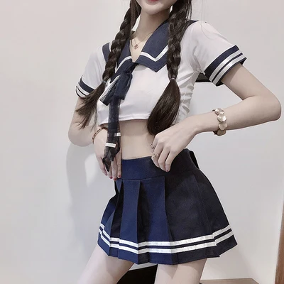 

Women Sexy Cosplay Lingerie Student Uniform school girl Ladies Erotic Costume Babydoll Dress Women Lace Miniskirt Outfit