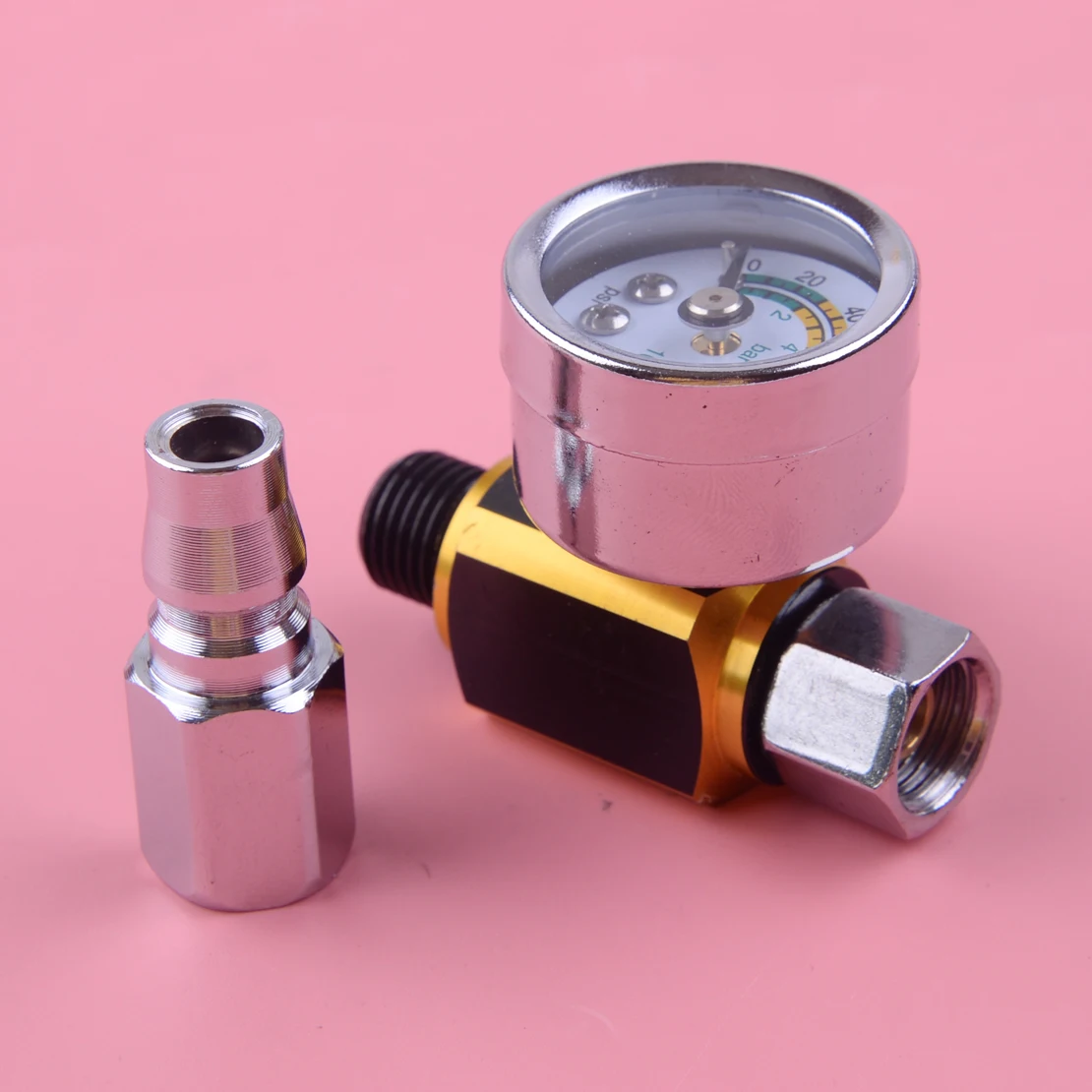 

DWCX 3.3cm G1/4 Inlet & Outlet Spray Paint Pneumatic Tool Adjustable Air Pressure Gauge Regulator Valve Metal Accessories