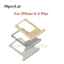 

50pcs Good Quality Sim Card Tray Slot Holder For iPhone 6 6S Plus SIM Card Adapter Replacement Parts