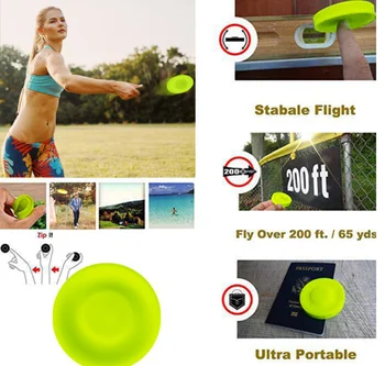 Mini Beach flying disk for outdoor sports silicone disc decompression toys to play beach entertainment toys 1