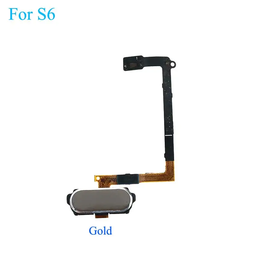 YuXi для samsung Galaxy S6 Edge Plus G920 G925 G928 датчик отпечатков пальцев кнопка домой шлейф Замена Белый Золотой синий - Цвет: S6 Gold