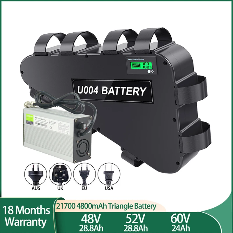 21700 Ebike Battery 48V 52V 28.8Ah 60V 24Ah 72V 19.2Ah 36V 38.4Ah Triangle Pack for Bafang 1000W 1500W 2000W 2800W Motor | Спорт и