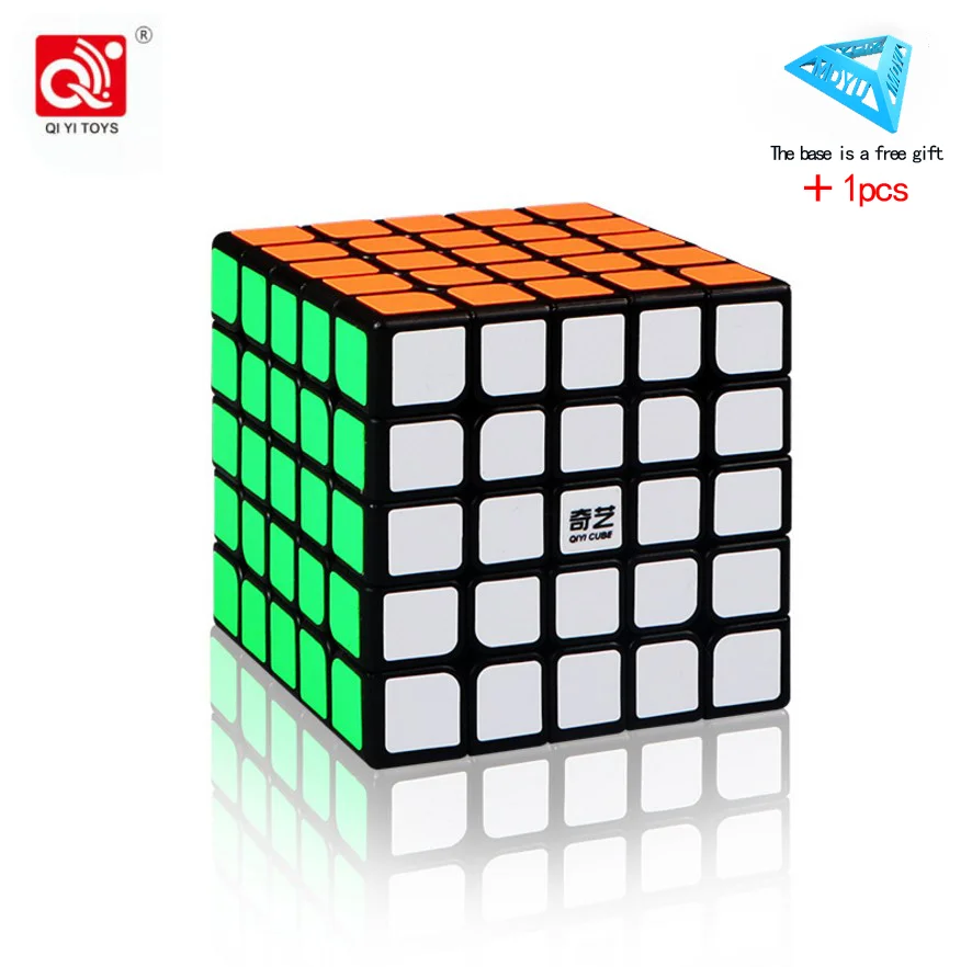 QiYi QiZheng, 5x5x5, магический куб, черная наклейка, профессиональные скоростные Детские кубики, игрушки, головоломка, обучающая, Cubo Magico, Подарочные игрушки