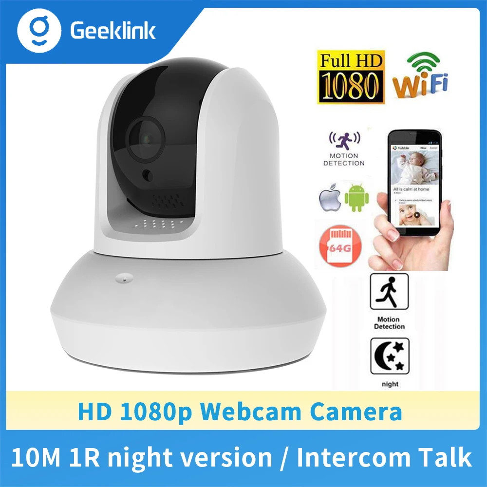 Geeklink HD 1080P IP Cam WiFi веб камера домашняя безопасности 355 Wide Smart Home приложение ИК пульт