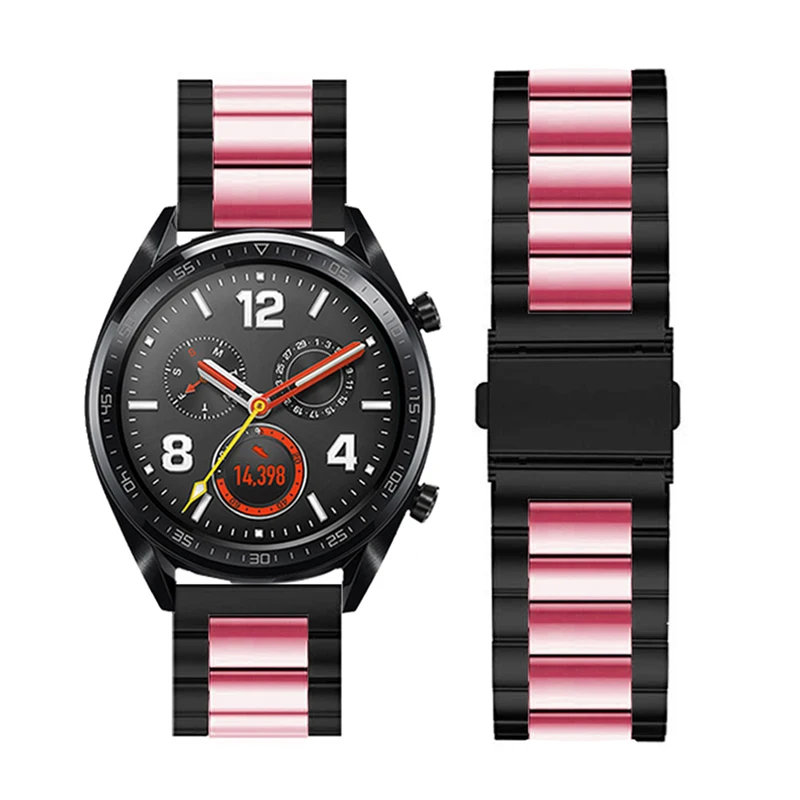 Ремешок для часов huawei GT 22 мм металлический браслет из нержавеющей стали для samsung Galaxy Watch 46 мм gear S3 классический ремешок для часов