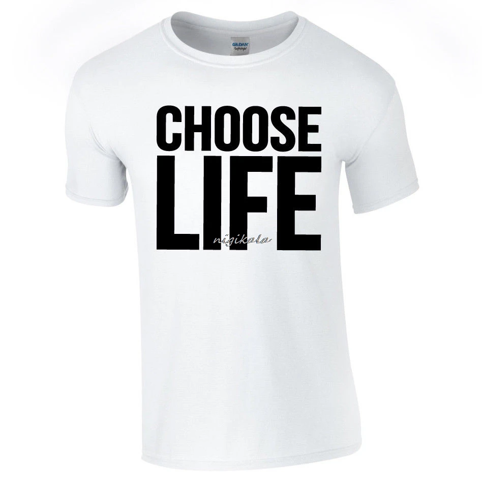 Футболка Choose Life Wham Ретро 80 s нарядное платье Концерт сверху Новинка с круглым