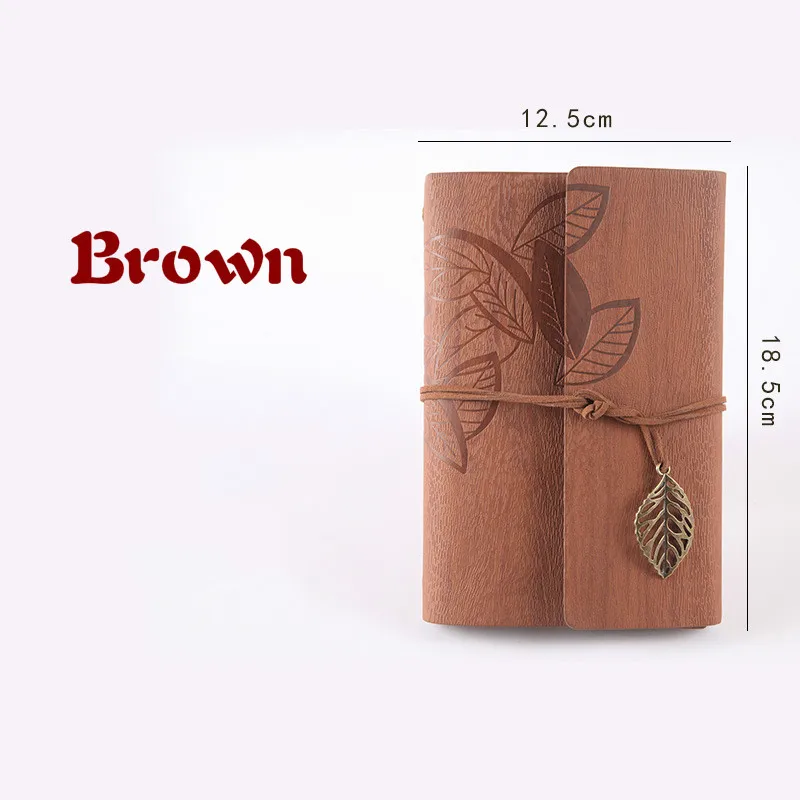 Sketchbook Diary Drawing Painting Graffiti Small 12.5*18.5cm PU Leather Cover Blank Paper Memo Pad School Notebook - Цвет: brown