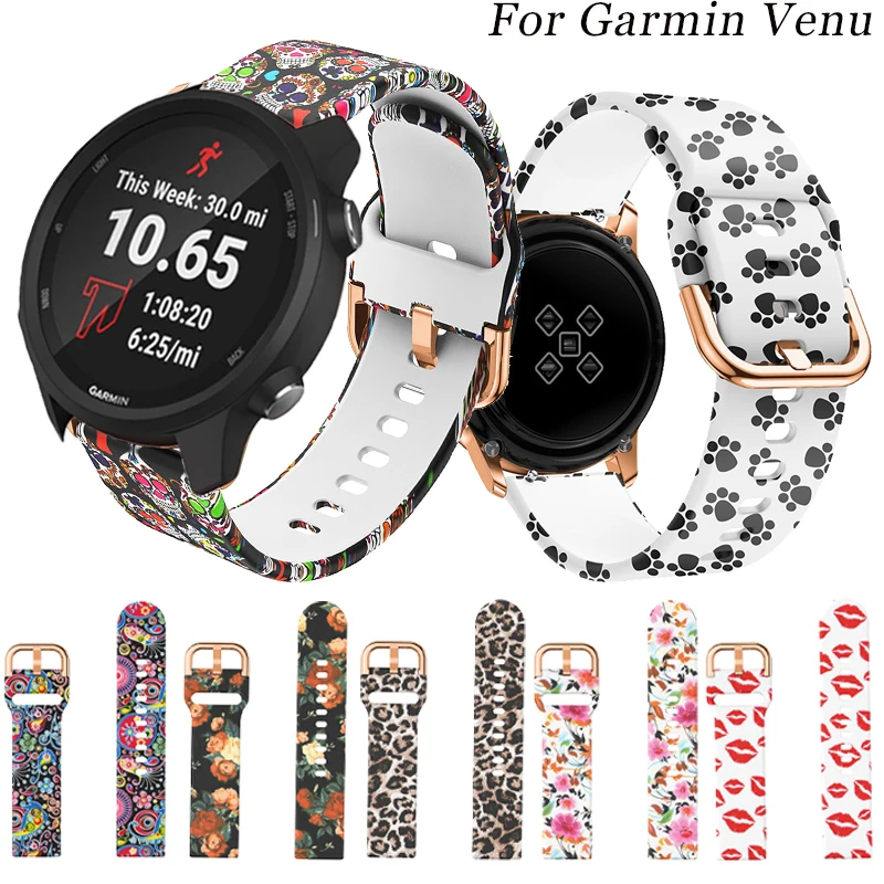 

20mm Soft Silicone Watch strap for Garmin Forerunner 245/245M/Vivoactive 3 Smart watches band for Garmin Venu Wristband