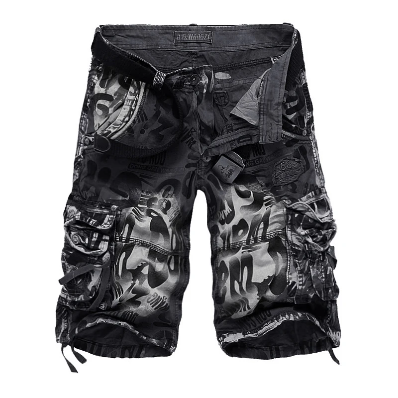 New Summer Cargo Men's Camouflage Shorts Plus Size 29-42 Army Loose Casual Trousers NO BELT | Мужская одежда