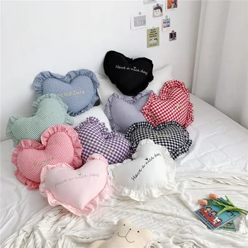 

45x40cm princess heart cushion pillow sofa cotton fabric love heart throw pillow back cushion bedroom birthday gift