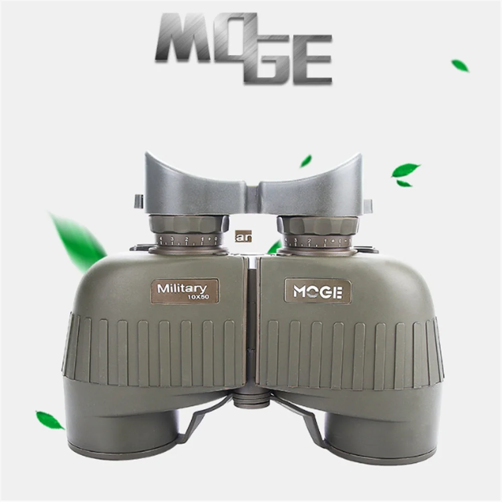 MOGE 10x50 бинокль, заполненный азотом, водонепроницаемый HD, высокое разрешение, низкий светильник, ночное видение с электронным компасом, телескоп