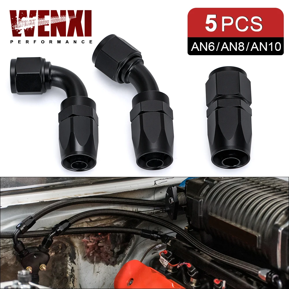 

5 шт. AN4 AN6 AN8 AN10, прямой 45, 90, 180 градусов, масло, топливный шланг, адаптер, Заводская поставка