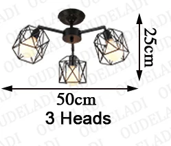 Европейский металлический американский кантри потолочный светильник гостиная лампа спальня исследование креативный современный минималистичный Ретро освещение светильники - Цвет корпуса: 3 Heads pendant lamp