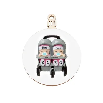 

Christmas Wooden Pendent Baby Stroller Pattern Decoration Christmas Tree Pendant Ornament Drop Shipping