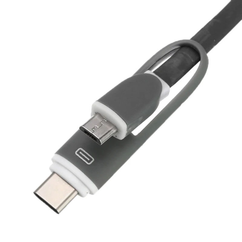 2 в 1 USB кабель мульти Быстрая зарядка микро USB кабель 2 в 1 мобильный телефон usb type C кабель для iPhone samsung Xiaomi