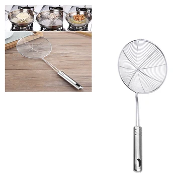 

Stainless Steel Spider Skimmer Strainer Heat Resistant Solid Long Handle Kitchen Strainer Frying Food Skimmer Ladle Colander