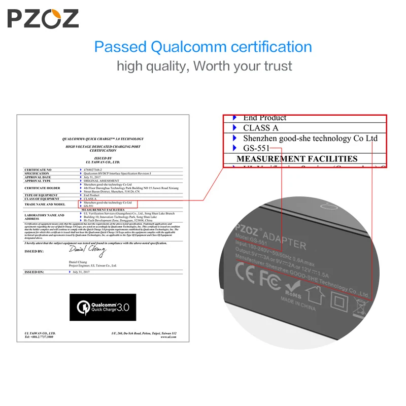 PZOZ Quick Charge 3 0 USB зарядное устройство быстрое 18 Вт Европейский настенный usb