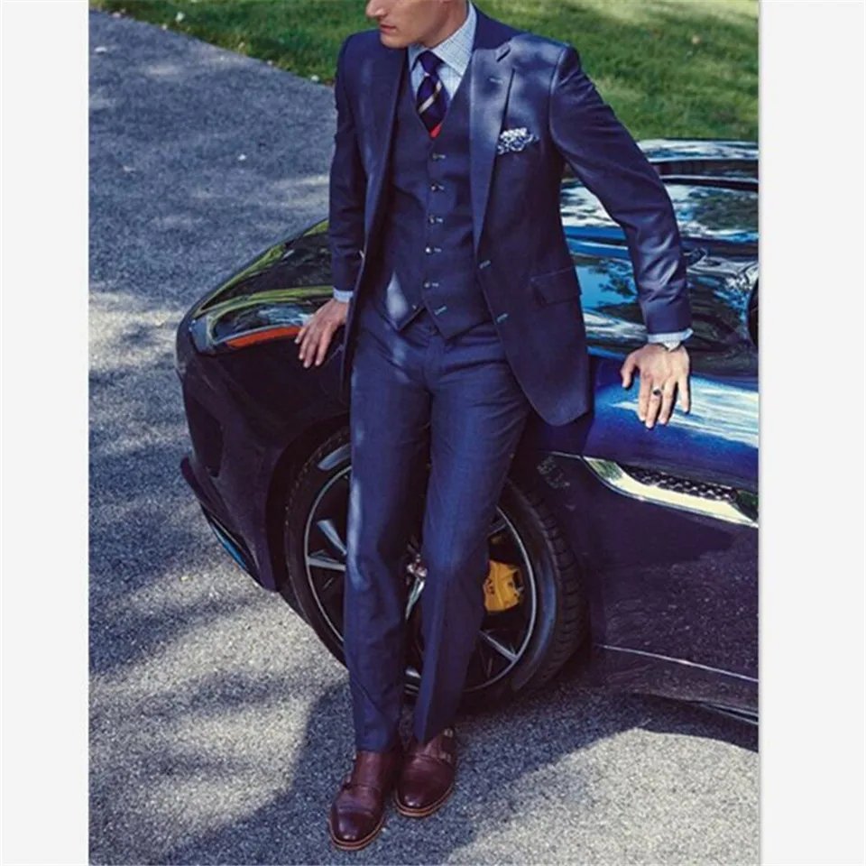 Neue Klassische Herren Anzug Smolking Noivo Terno Slim Fit Easculino Abend Anzuge Fur Manner Blau Brautigam Smoking Doppel Breasted Erreichte L Anzuge Aliexpress