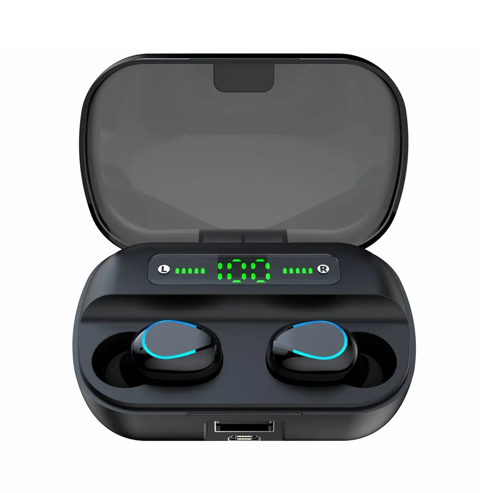 Q82 half circle Wireless headset Led Hands free Music Stereo Earphone with Mic Charging Cas IPX7 waterproof