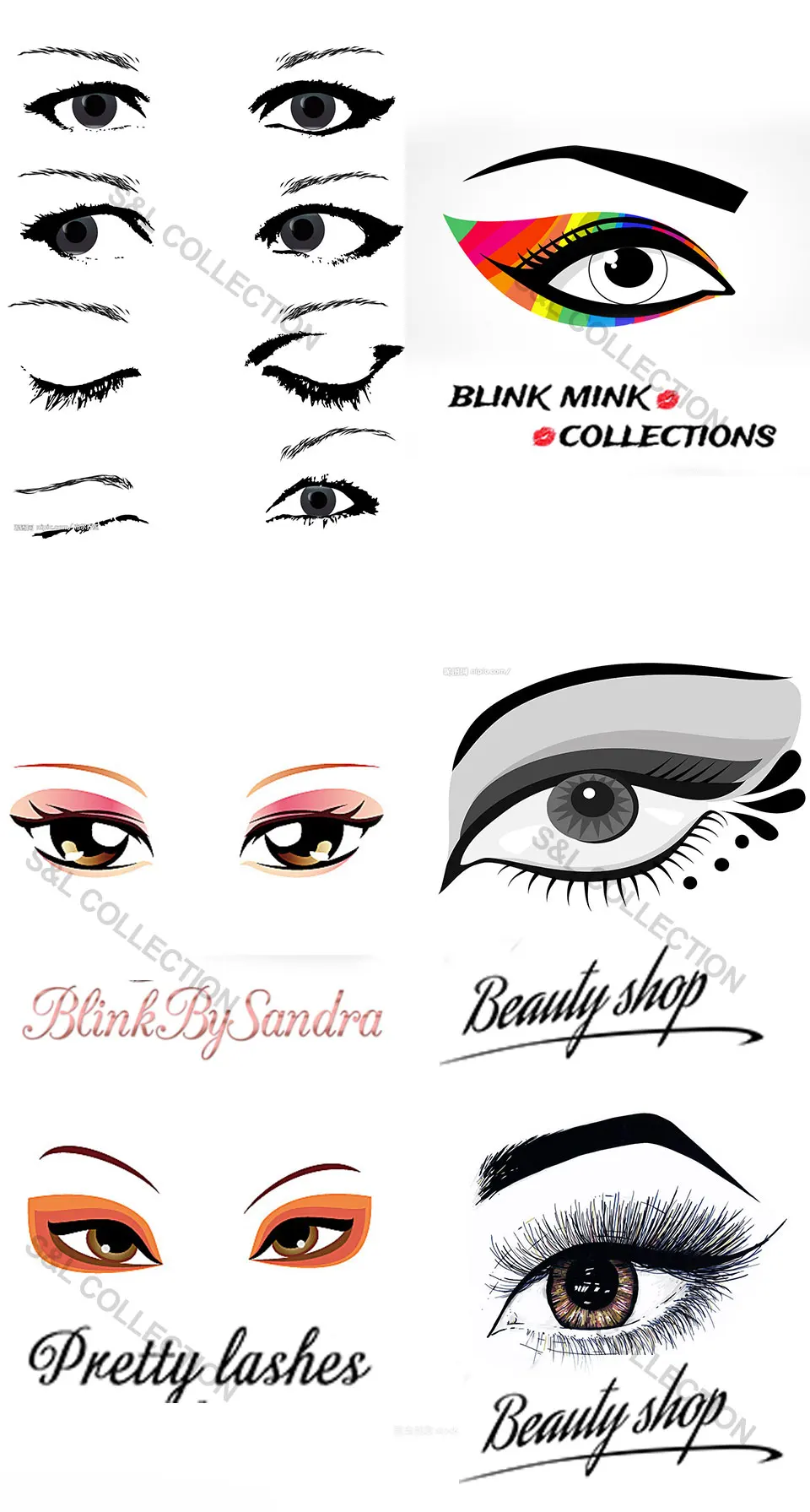 Etiqueta do Logotipo do Logotipo dos Tubos do Lipgloss do Vison dos Cílios do Logotipo Cílios Logotipo dos do 16 Cílios postiços