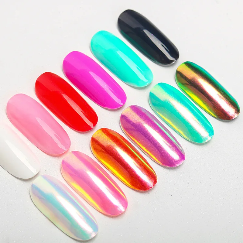 1pc Chrome Pearl Shell Powder Nail Art Glitter Pigment Unicorn Powder Long Lasting Manicure Nail Tips Decoration Gel Polish Dust