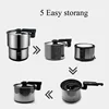 450W Travel Pot Mini Portable 304 Stainless Steel Electric Hot Pot Electric Boiling Pot Small Hot Pot Steamer Stew Pot 110-240V 5