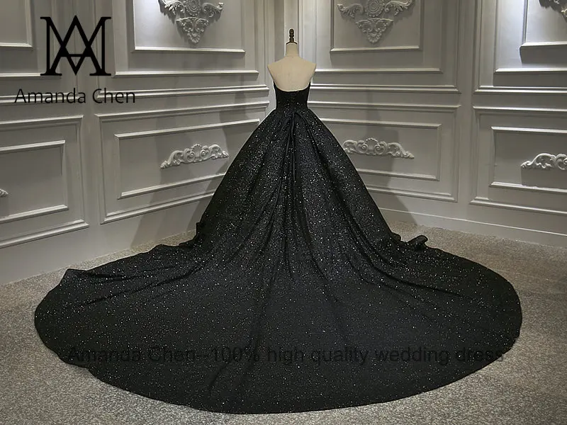Gelinlikler с открытыми плечами сверкающие блестки черное свадебное турецкое платье