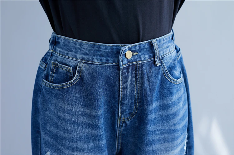 BelineRosa женские джинсовые брюки эластичная талия большого размера проблемные брюки весна осень плюс размер женская одежда BSD