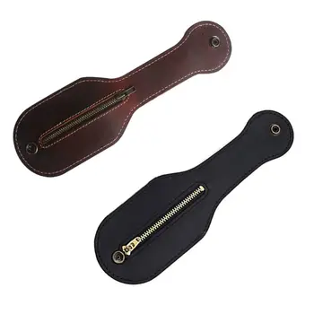 

New Mini Coin Purse Crazy Horse Leather Racket Snap Big Capacity Belt Self Defense Multi-Tool Storage Bag