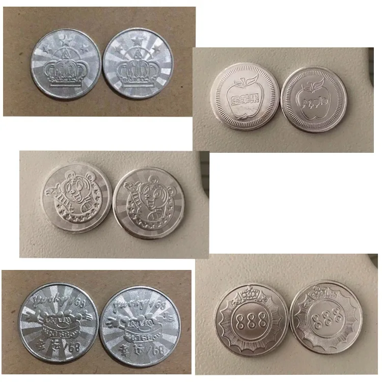 

Game Currency Tokens Customizable Pattern Stainless Steel White Steel Currency Anti-Counterfeiting Currency Zinc Alloy Game Room