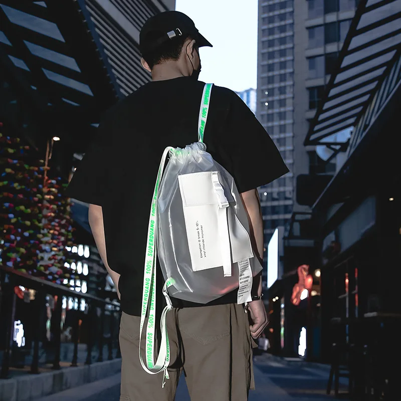 

Transparent abrasive sucker drum bag Korean version of the new two-color one-shoulder oblique Bag