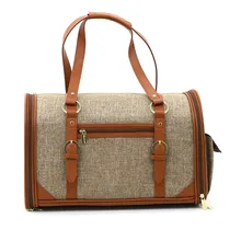 Сумка для питомца собаки, кожаная сумка, дышащая уличная сумка для кошки, щенка, сумка-переноска для всех сезонов, весна, лето, осень, зима