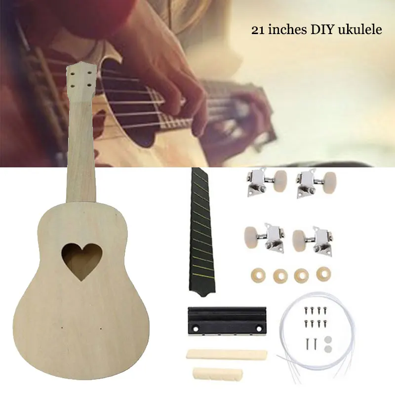 

Sturdy Raw Wood Color 3 Style Draw Art Ukulele DIY Ukuleles Teaching Handicrafts DIY Ukulele Hands-On Ability Student Beautiful