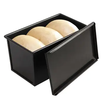 

2020 New Useful 450g Stainless Steel Bread Loaf Pan With Cover Non-stick Bread Toast Mold With Lid Bread Maker Pan