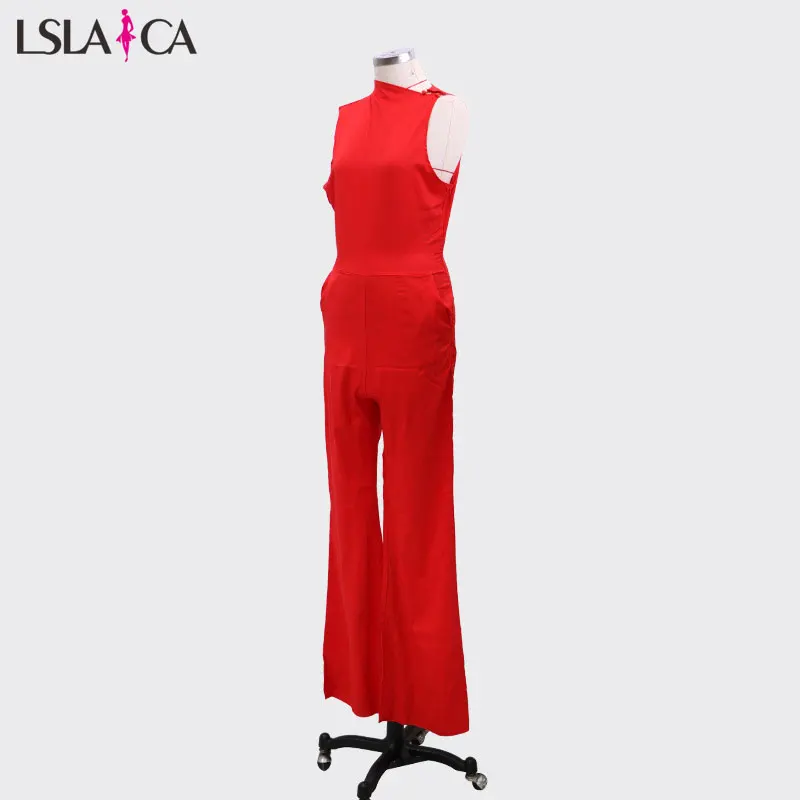 New women's hot sale jumpsuit shoulder sleeves solid color casual temperament commuter jumpsuit ladies skirt pants 2019 autumn