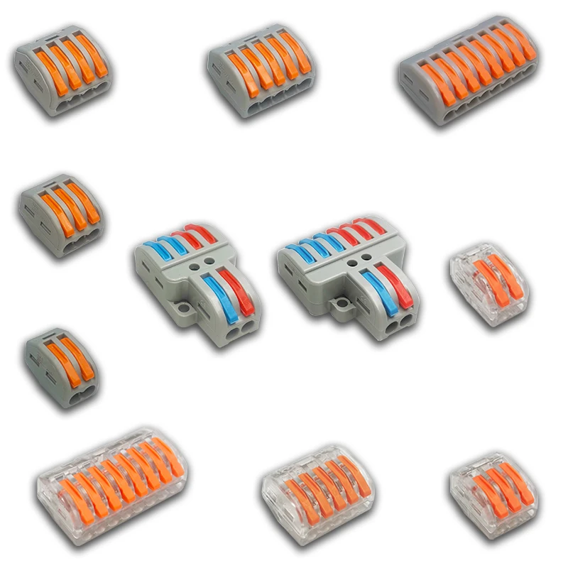 Obtenga esto Miniconectores de cable rápido, Conector de cableado compacto Universal, bloque de terminales Push-in 2-8P LED 1/3/5/10 unids/lote 222 PCT-212-218 lbQKMDzjbXJ
