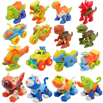 

2020 New Kids Toy Drill Screw Nut DIY Screw Construction Assembled Vehicle Dinosaur Animal Tool Kit Birthday Gift Toys For Boy