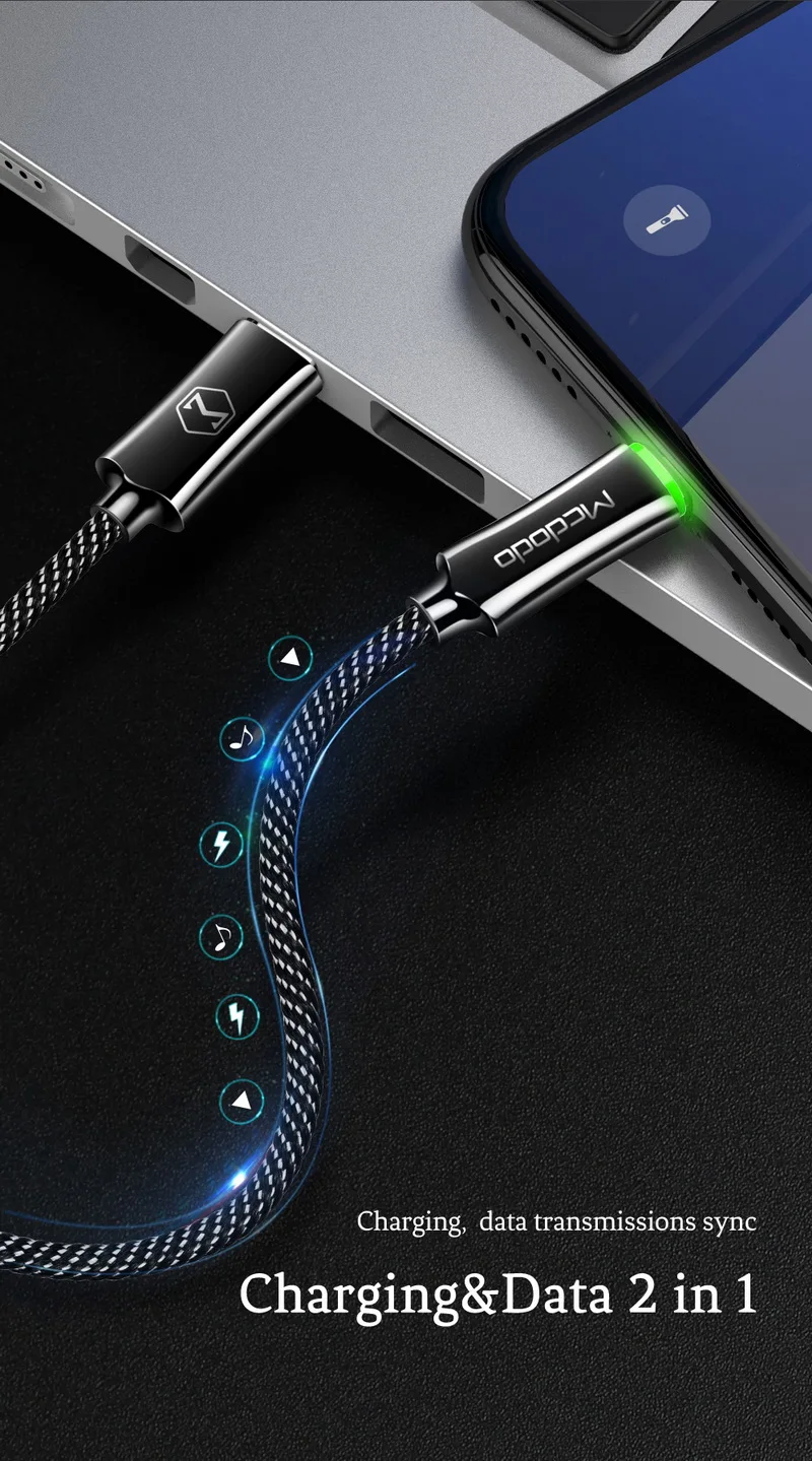 MCDODO автоматическое отключение PD Быстрая зарядка USB кабель для iPhone 11Pro XS Max XR X 8 7 6 6S Plus type C быстрое зарядное устройство для зарядки телефона
