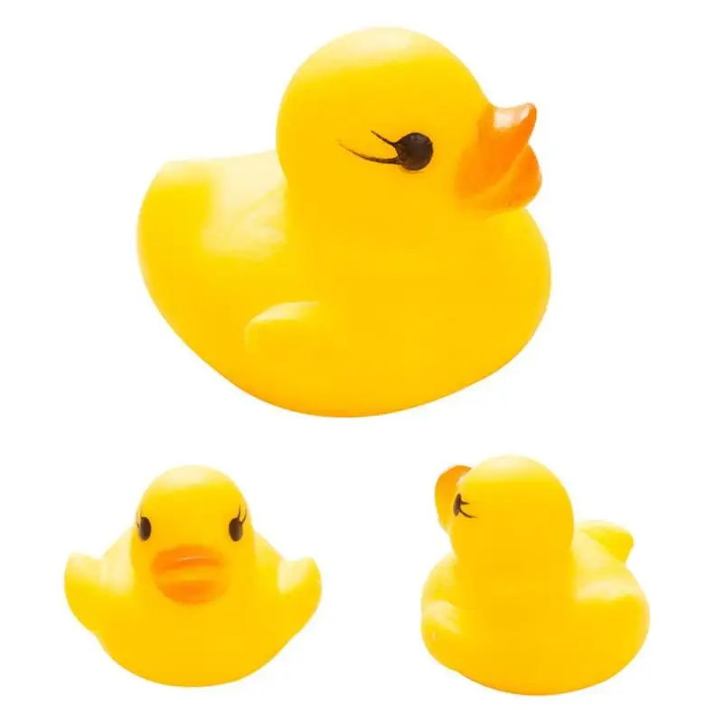 10pcs set Mini PVC Yellow Ducks Lovely Souding Toys Baby Shower Children Playing Water Toy Durable 3