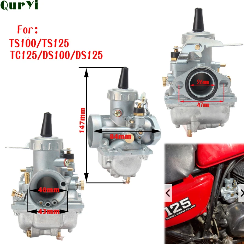 Карбюратор для мотоцикла 26 мм VM22 PZ26 PD Mikuni Vergaser SUZUKI TS125 TS125N TC125 TS100|Карбюратор| |