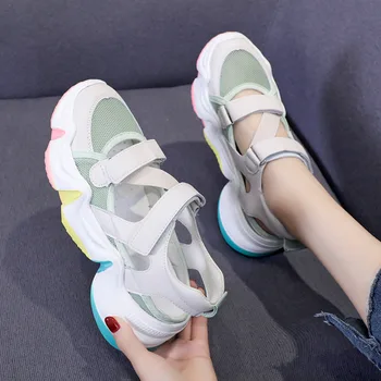 

Summer Designers Women Chunky Sneakers Ulzzang Fashion Woman Vulcanized Shoes Female Breathable Casual Shoes Platform Sandals