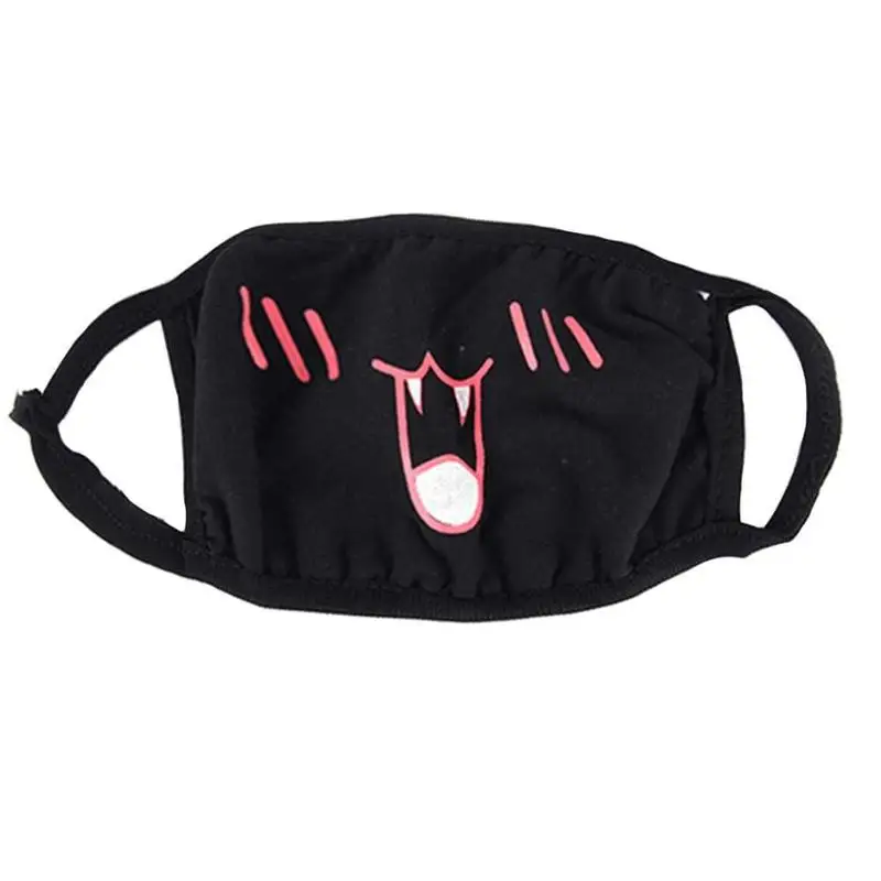 1PC Dustproof Cotton Mouth Face Mask Unisex Korean Style Kpop Bear Black Cycling Anti-Dust Protective Facial Cotton Face Masks - Цвет: D