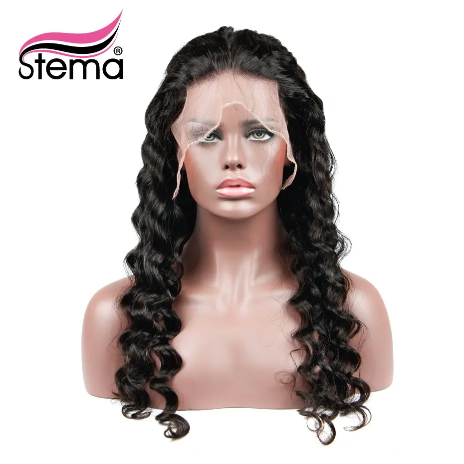 Stema Remy парик с волнистыми прядями 360 кружевной передний 150% плотность для черных