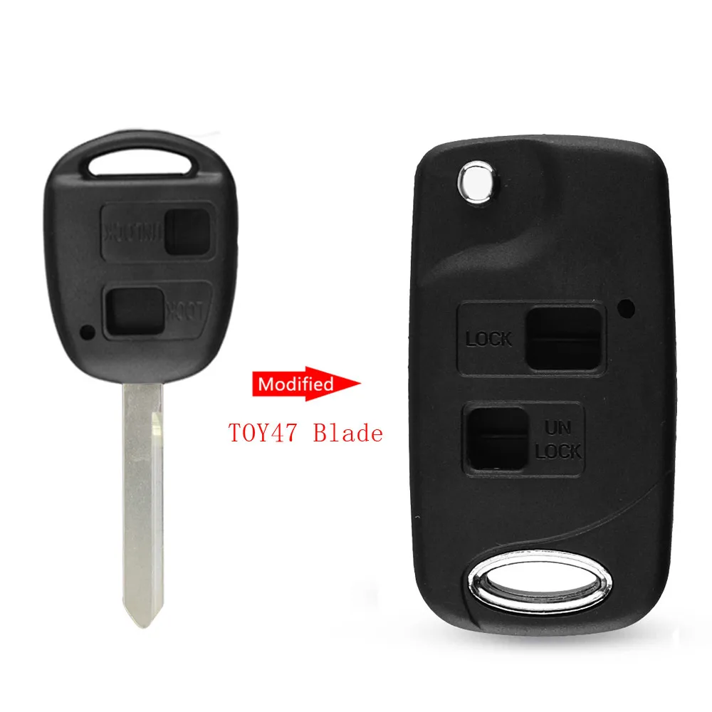 Dandkey 2/3 кнопки дистанционного управления Fob модифицированный флип-чехол для ключей для Toyota Corolla Yaris Carina Cruiser Camry Avensis автомобильный чехол для ключей - Цвет: Model 4